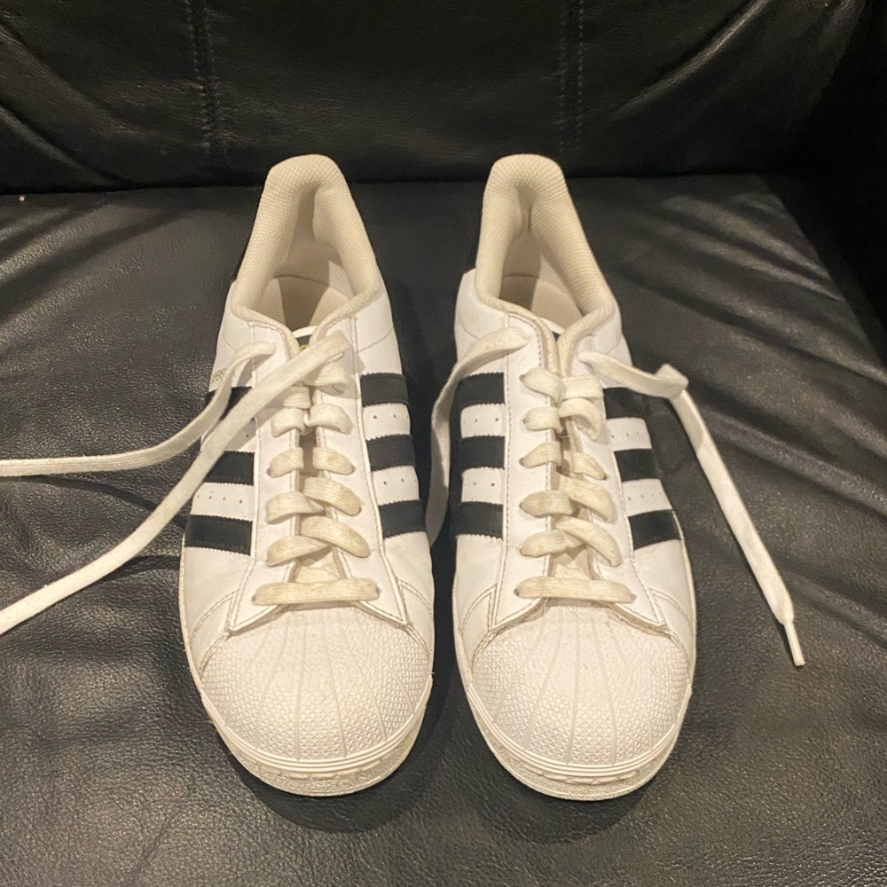 Women’s Adidas White Leather Sneakers - Size 10